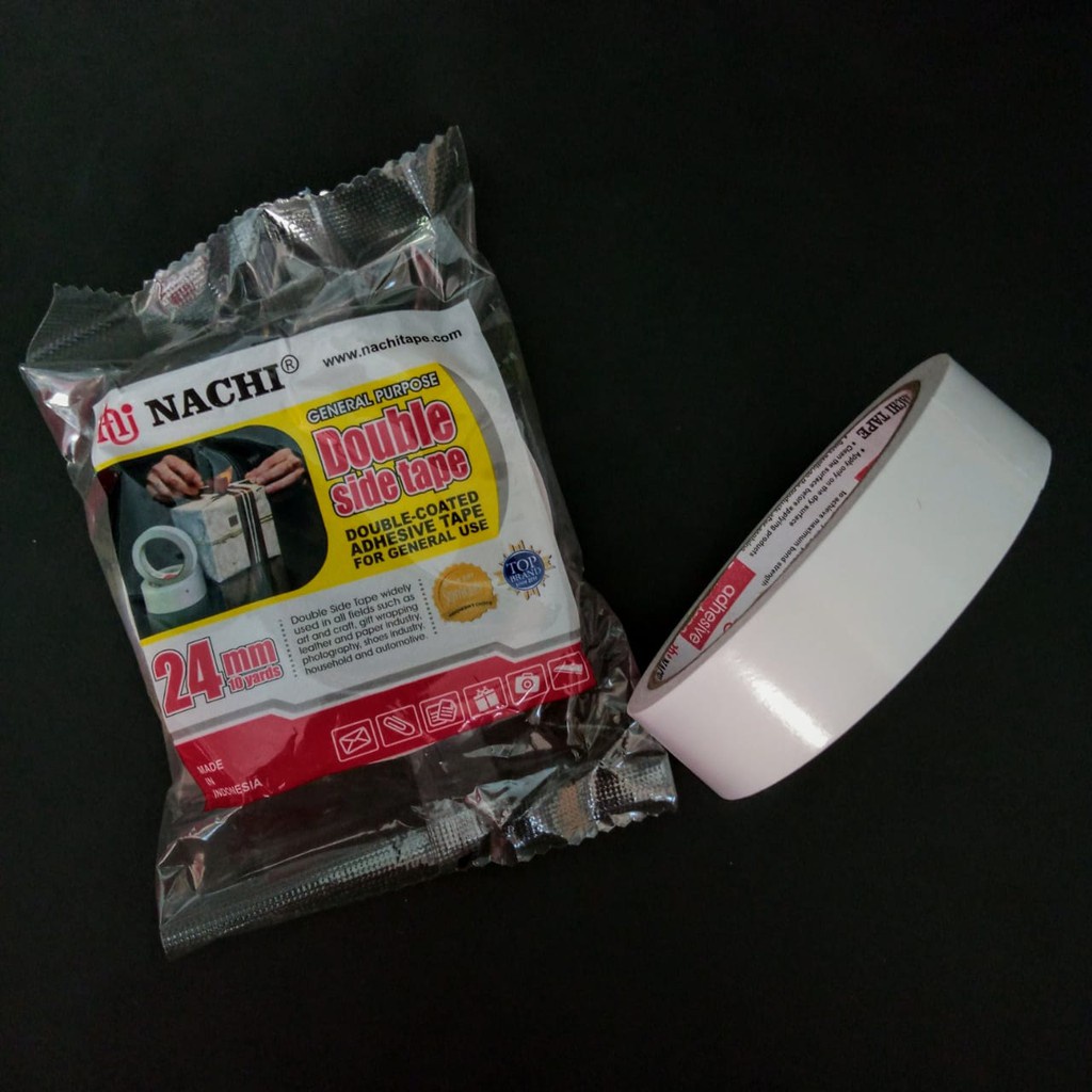 

Double side tape Nachi Uk 24 mm x 10 Yards / Isolasi Bolak Balik