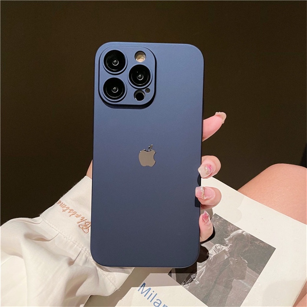 Casing shock Keras+Pelindung Kamera Lensa case iPhone 14 Pro Max Plus Casing Iphone13 11 12 Pro Max Premium Mewah Ungu Dengan logo metal Apple Casing Pelindung Debu Tertutup Penuh