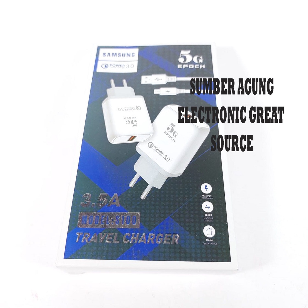 Samsung Travel Charger S100 Casan HP Model Micro 3.5A 5G Epoch Cas Handphone Lama