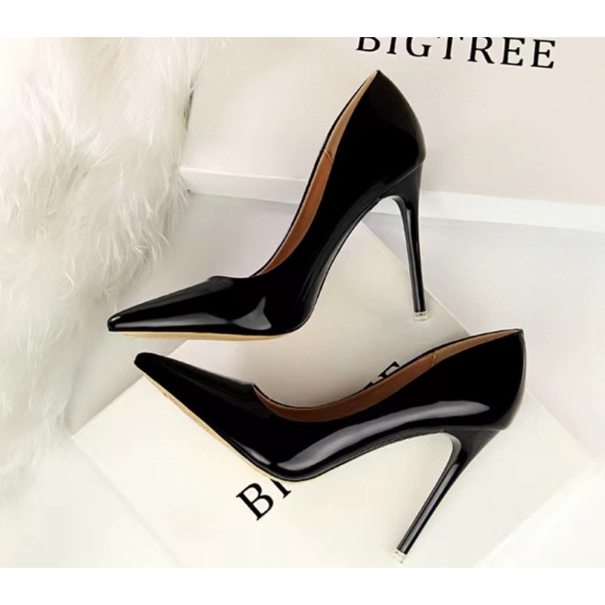 Premium Metallic Pointy Toe Mirror Sandal Heels Mengkilat Wanita 5274 (36-40)