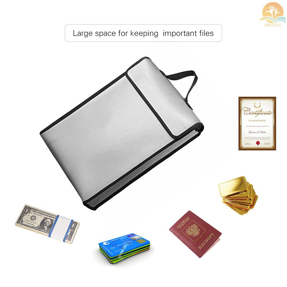 [MMOI] Tas Dokumen Tahan Api Bahan Silikon Cair Tahan Air Peredam Panas1200℃ Tas Brankas Berkapasitas Besar Tahan Api Untuk Tempat Penyimpanan Dokumen Tablet Paspor File Cash