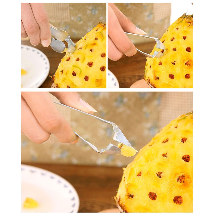 Penjepit Mata Nanas Pengupas Praktis Stainless Tahan Karat Alat Dapur