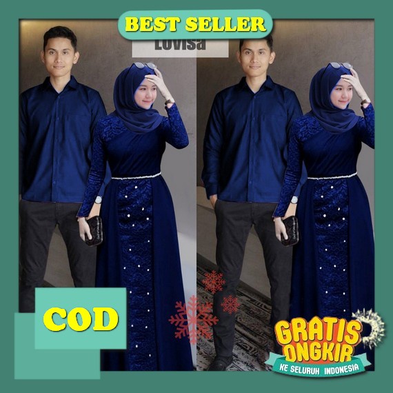 Ready Stok - Set Couple Baju Tenun Kondangan Clara Dress Black Mamba - Couple Tenun Dress Rania Dan 