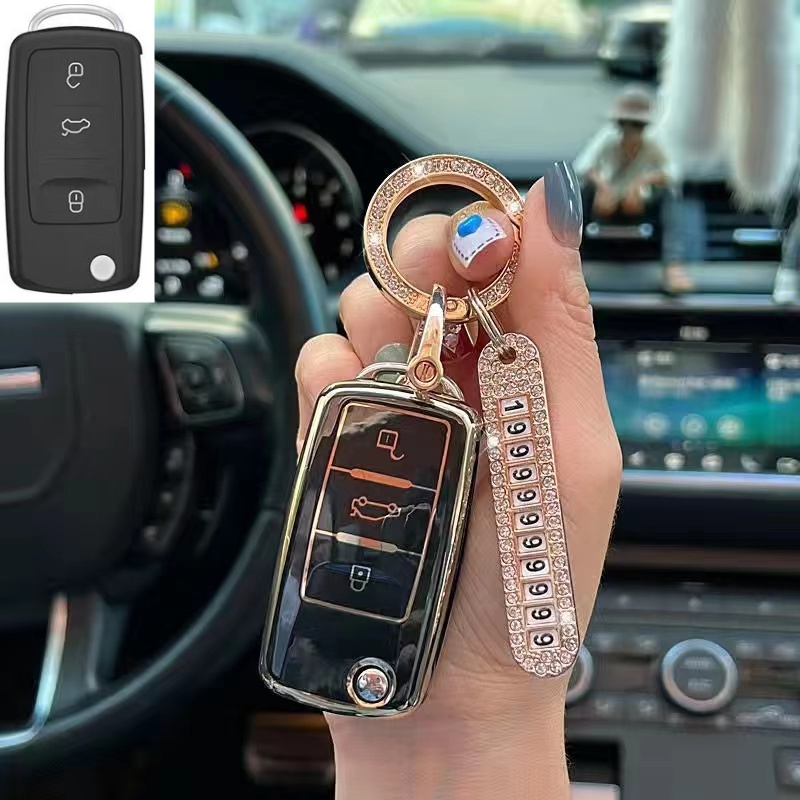 Untuk Volkswagen key case Golf7 MK7 Tiguan MK2 Ateca Leon Fr2 Ibiza Skoda Octavia