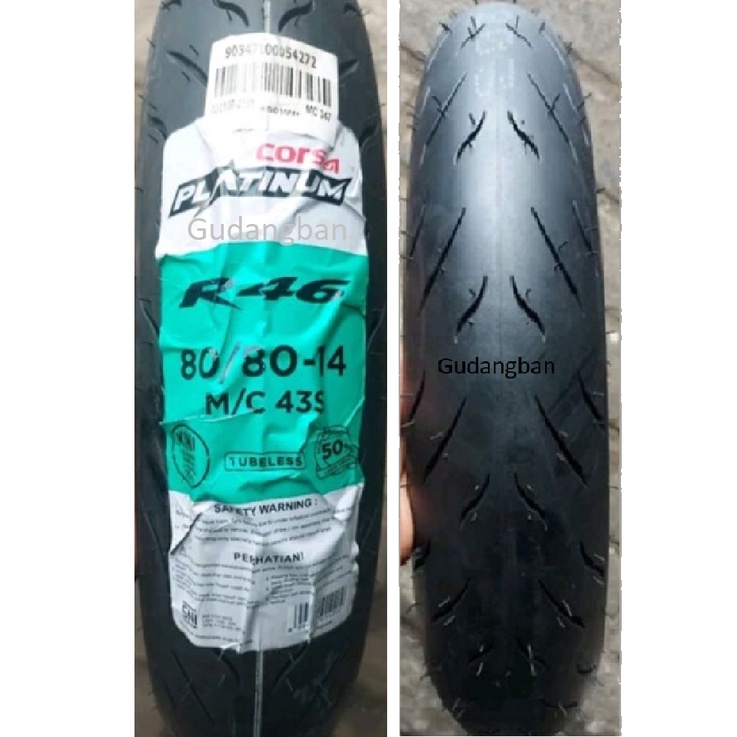 Corsa Platinum R46 80 80 14 TUBLESS R 46 Ban Luar Motor matic Beat Vario Mio Soft Compound Balap