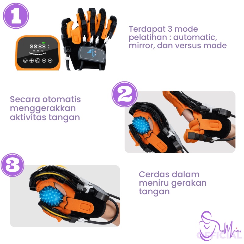 Robot Rehabilitasi Alat Sarung Tangan  Terapi Kesehatan Sarung Tangan Robotic Robotik Stroke Struk Fisioterapi Tangan Dan Jari Kaku Theraphy Elektrik Listrik Hemiplegia Finger Rehabilitation Original Ori Premium Asli Ampuh Pria Wanita