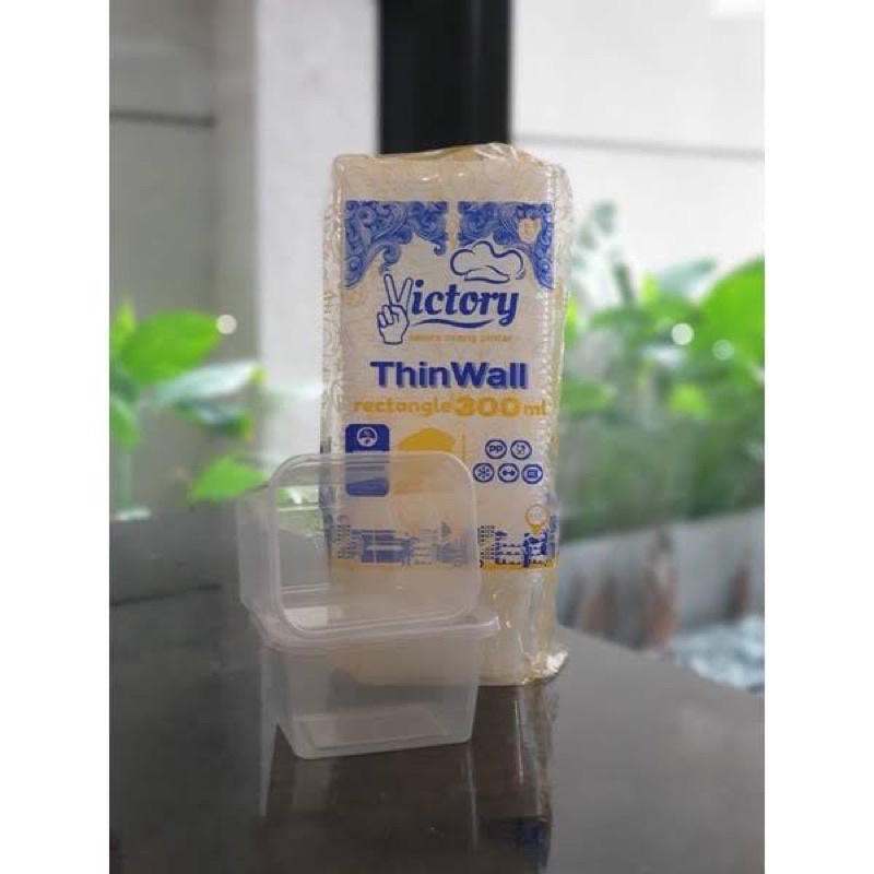 thinwall segi panjang / rectangle 300 ml victory isi 25