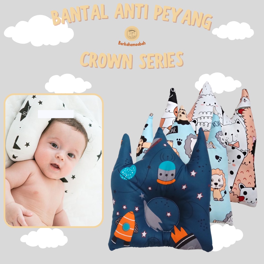 (BT21) Bantal Bayi Anti Peyang Mahkota Series | Bantal Bayi | Flat Head Prevention Pillow | Bantal Mahkota Series