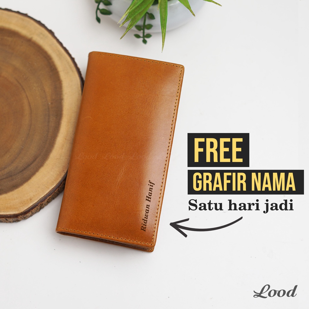 DOMPET KULIT PRIA PANJANG ASLI ORIGINAL 100%  SOWA LONG WALLET- GRATIS UKIR NAMA