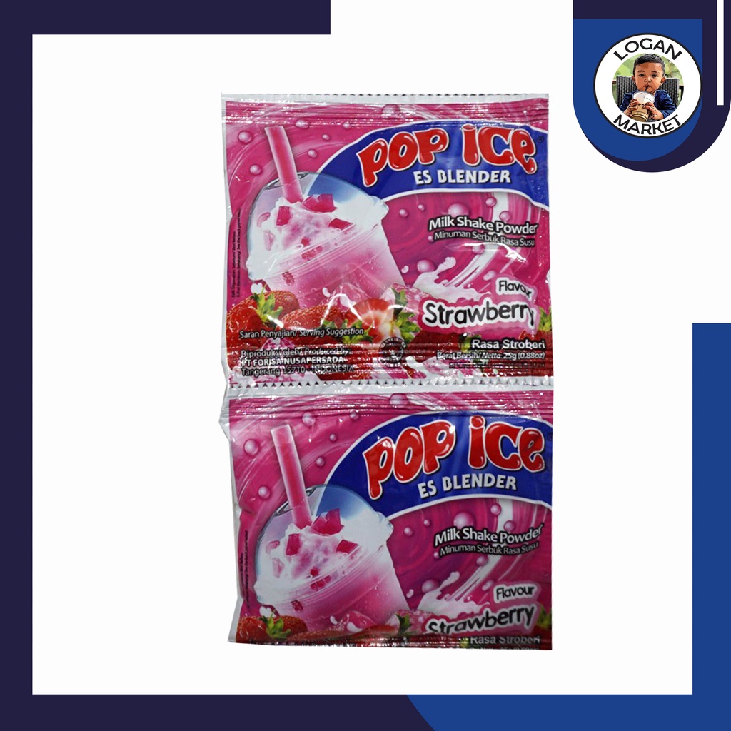 

Pop Ice Es Blender Strawberry Stroberi Renceng 10 Pcs Sachet 25gram