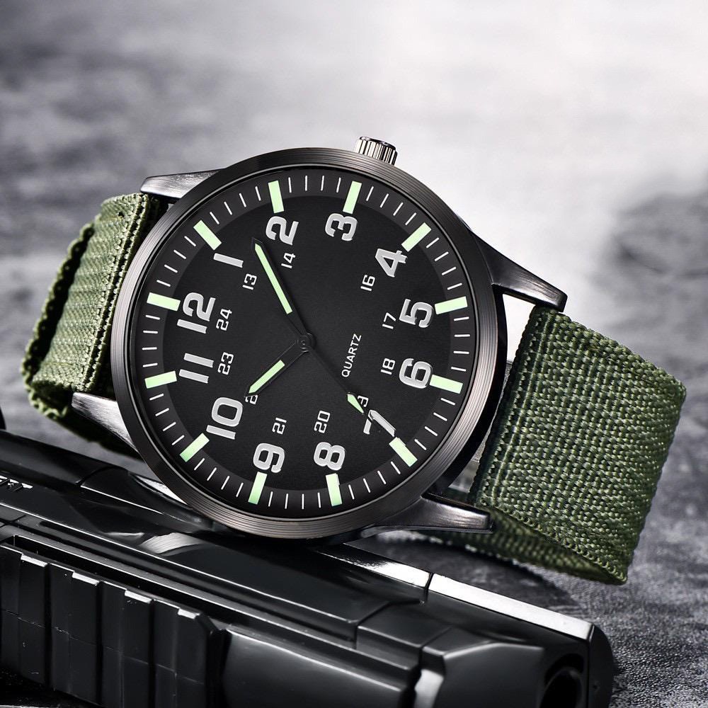 ✅COD [BBS] Jam Tangan Analog Pria Wanita Couple Bahan Tali Kain Kanvas Fashion Nylon Grosir Casual Sport GEM02