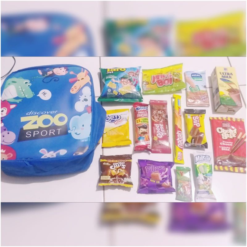 

PAKET SOUVENIR SNACK + TAS RANSEL SEKOLAH ANAK TK / PARCEL SNACK + TAS / GOODIEBAG ANAK / PAKET ULTAH ANAK / PAKET SANTUNAN