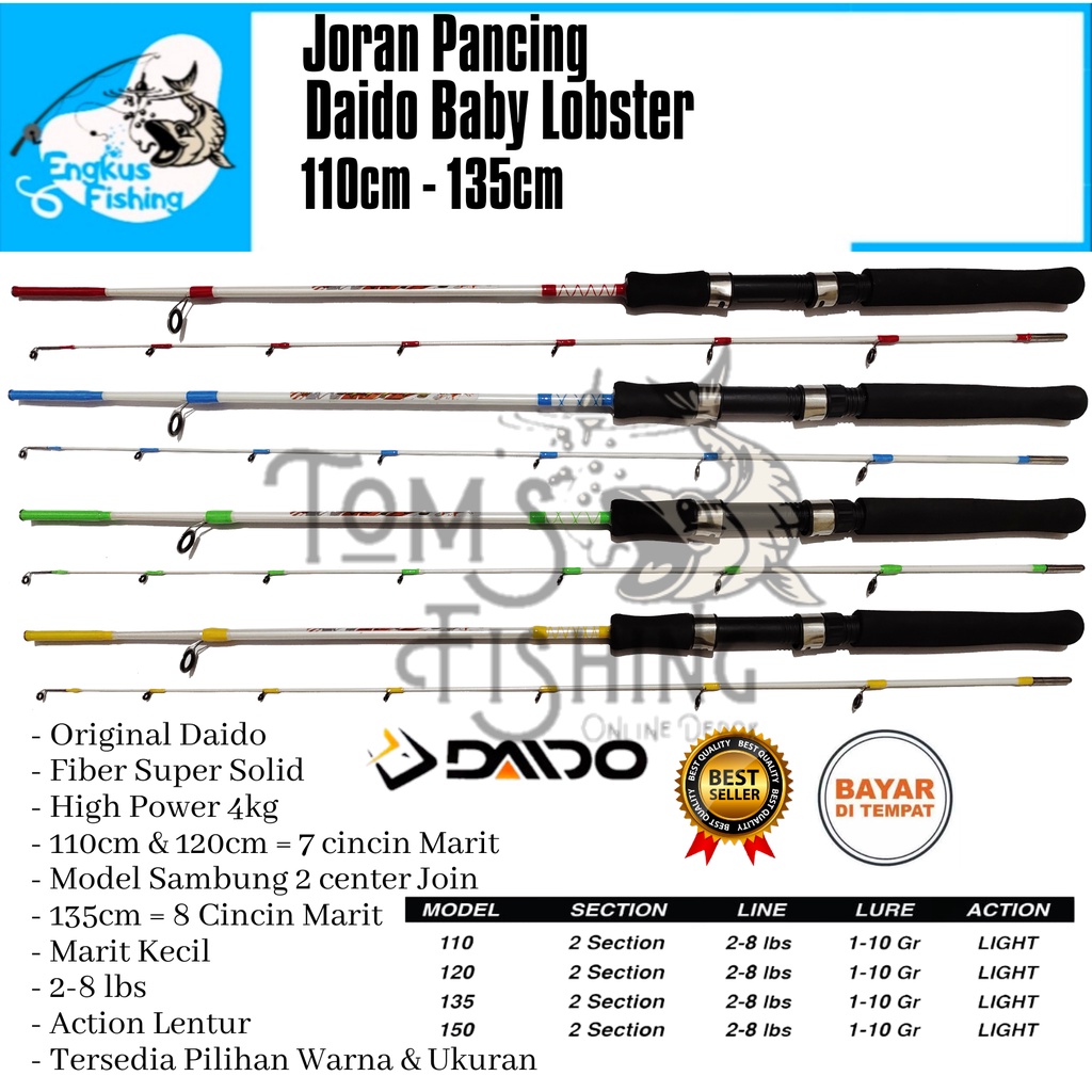 Joran Pancing Daido Baby Lobster 110cm -135cm Fiber Solid (2-8lbs / 4kg) Murah - Engkus Fishing