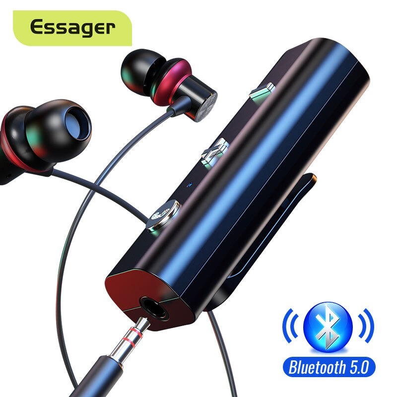 Essager Adaptor Audio Bluetooth 5.0 Transmitter Receiver Adapter 3.5mm - ES35 - Black