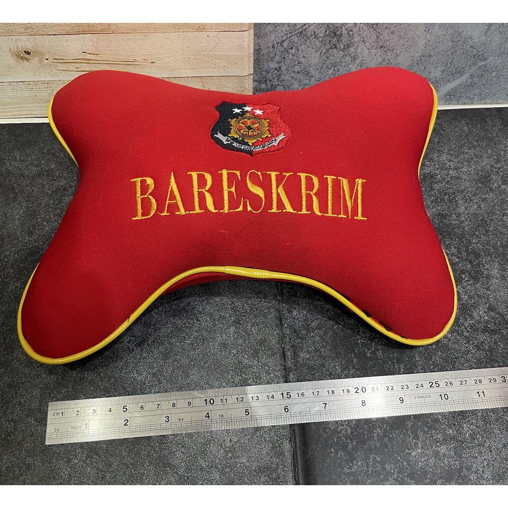 Bantal Mobil Bareskrim Merah- Bantal Mobil Reskrimum - Bantal Kepala Bareskrim