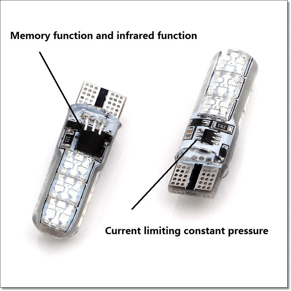 T10 Remote Control 6 SMD 5050 2W 12V 2 PCS Untuk Motor Mobil