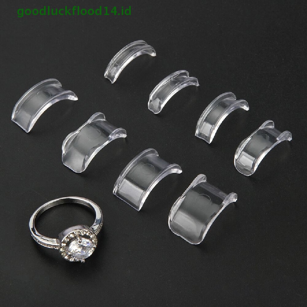 [GOOGFOUR] 8ukuran Silikon Invisible Clear Ring Size Adjuster Mengencangkan Pengecil Alat Perhiasan [TOP]