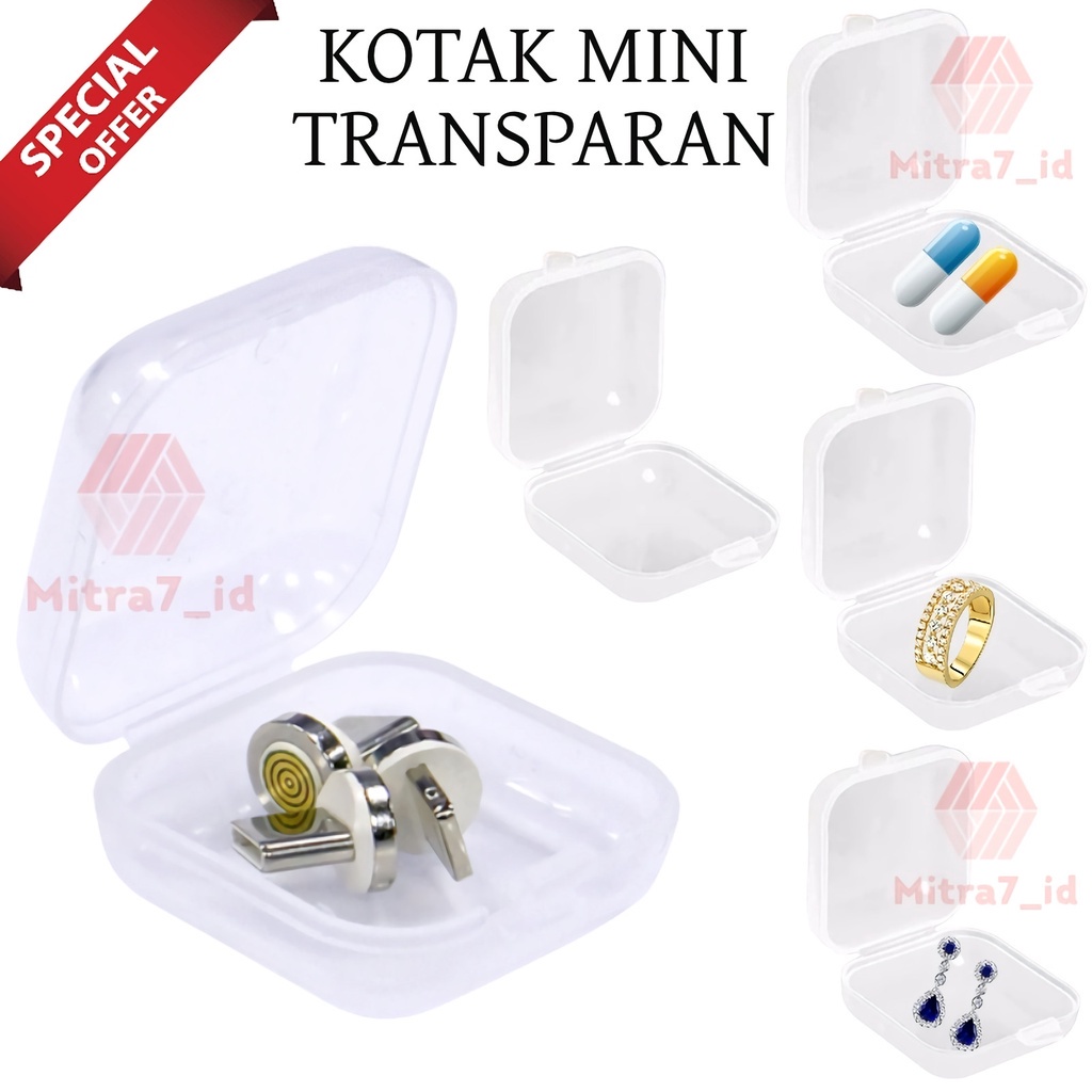 [M7] KOTAK MINI  / KOTAK OBAT MINI TRANSPARANT / WADAH TEMPAT PENYIMPANAN PIL OBAT KAPSUL / STORAGE BOX CASE CONTAINER AKSESORIS PERHIASAN SERBAGUNA