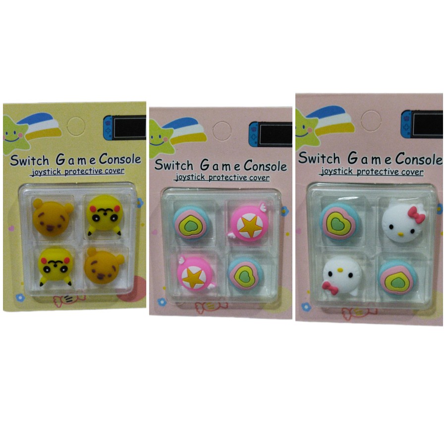 Thumb Grip Caps Analog Hello Kitty &amp; Rainbow for Nintendo Switch / Oled / Lite / Joy Con