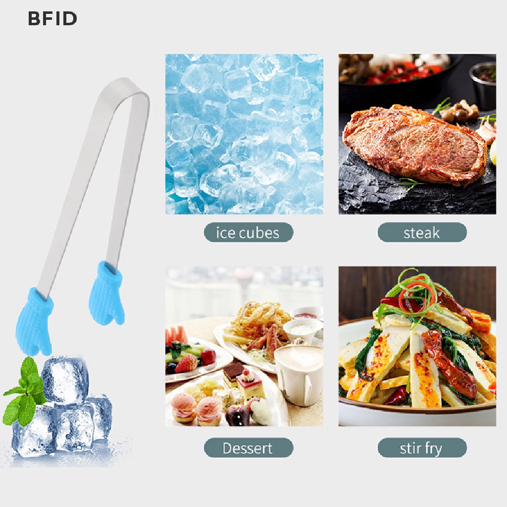 [BFID] Sarung Tangan Penjepit Makanan Silikon-Bentuk Stainless Steel Non-slip Ice Candy Food Clip [ID]