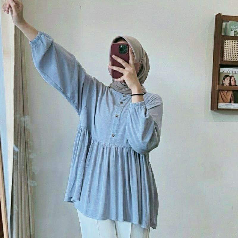 Raisa Blouse Rayon Crinkle Premium Rania Blouse Crinkle - Baju atasan wanita terbaru