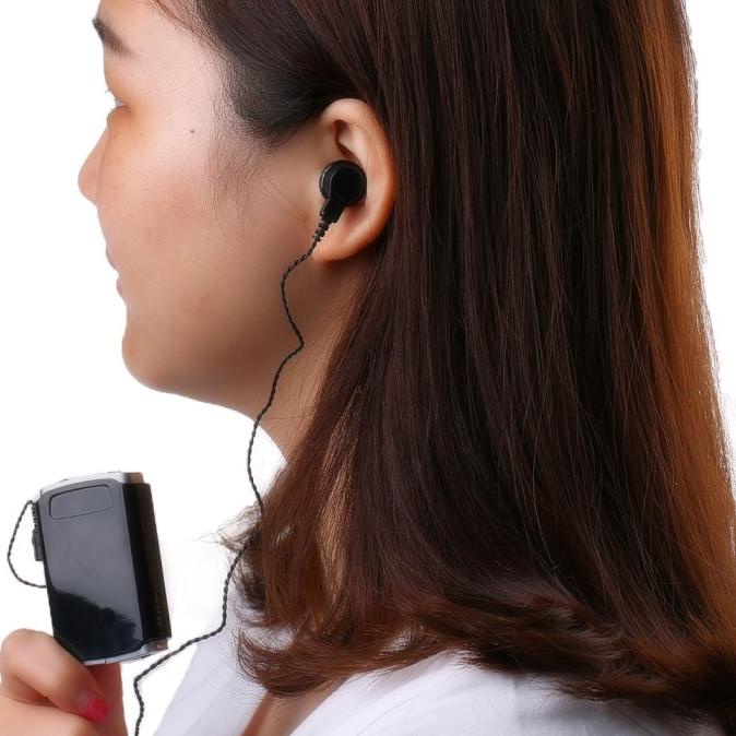Kotak Mini Alat Bantu Dengar Pendengaran Telinga Aaa + Kabel Earphone
