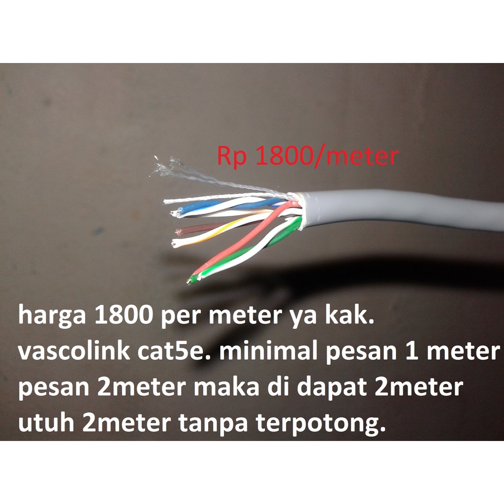 KABEL LAN UTP cat 5 / cat5 VASCOLINK meteran / eceran