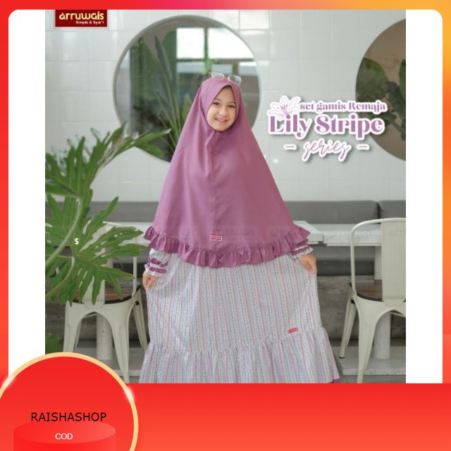 GAMIS ANAK LILY STRIPE SERIES ORIGINAL BY ARRUWAIS GAMIS KATUN JEPANG