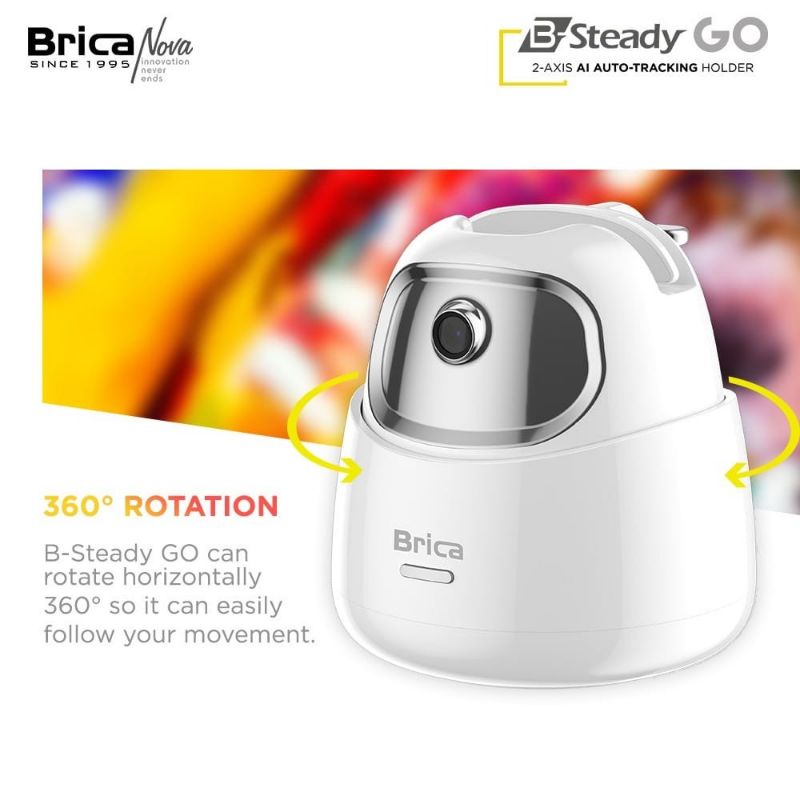 Brica B-Steady GO 2-Axis AI Auto-Tracking Holder - Free T-Shirt - BSGO