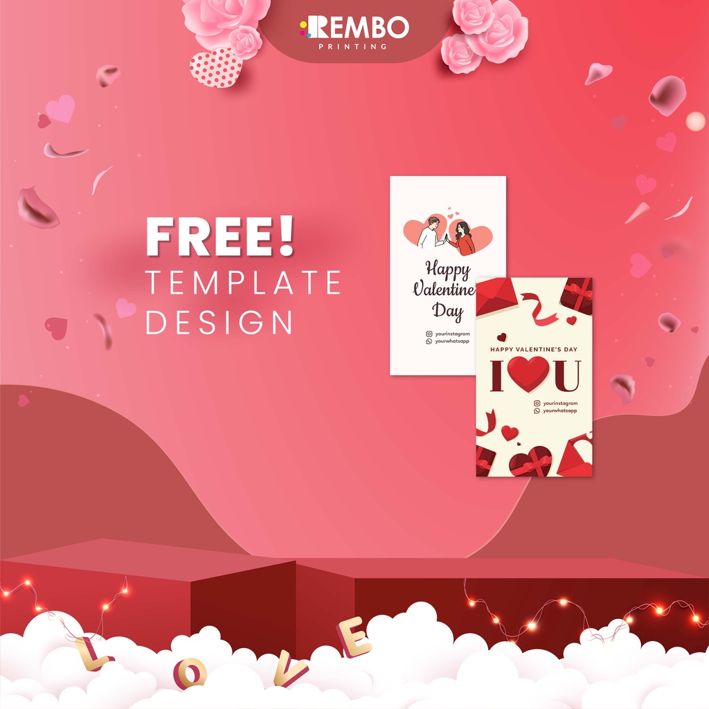 Hangtag 1 Sisi Edisi Valentine Hangtag Baju - Hang Tag Label - Label Merek - Label Ucapan Valentine Hari Kasih Sayang 2023
