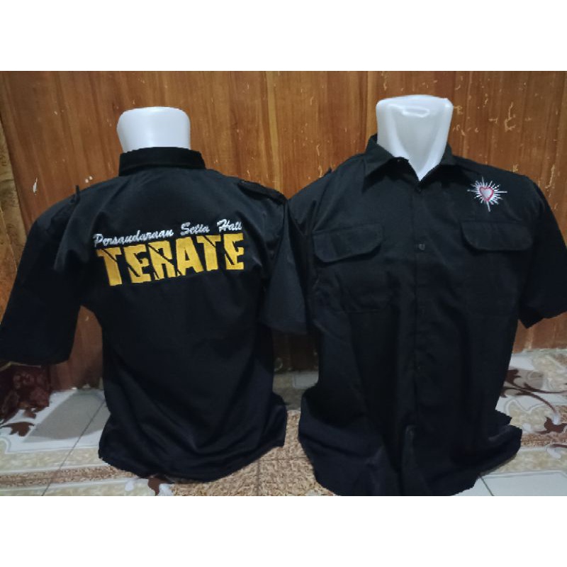Kemeja PSHT Kemeja SH Terate Kemeja Bordir Nagata Hem PSHT Hem Pria Kemeja Pria Terbaru-KEMEJA PSHT 