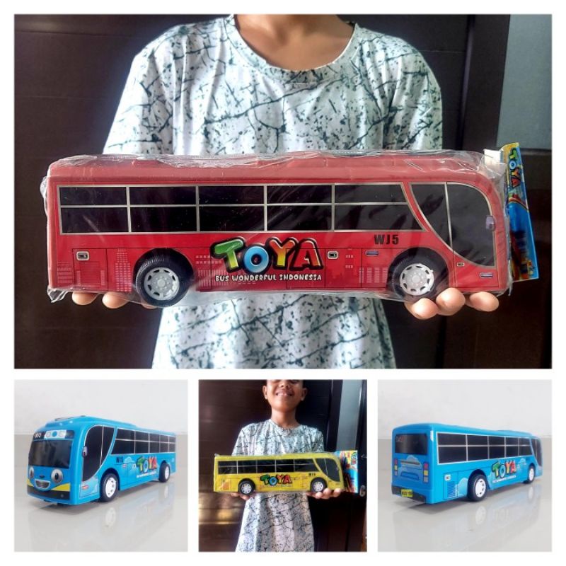 Mainan Mobil Bus Toya Murah - Mobilan Bis Dorong Anak Laki Cowok