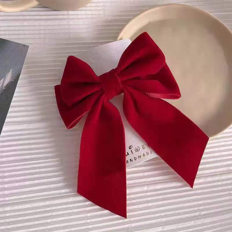 Delunashop Jepit Rambut Dasi Kupu-Kupu kain rajut Wanita Korea Ribbon Long Big Elegan Aksesori Impor Fashion Murah