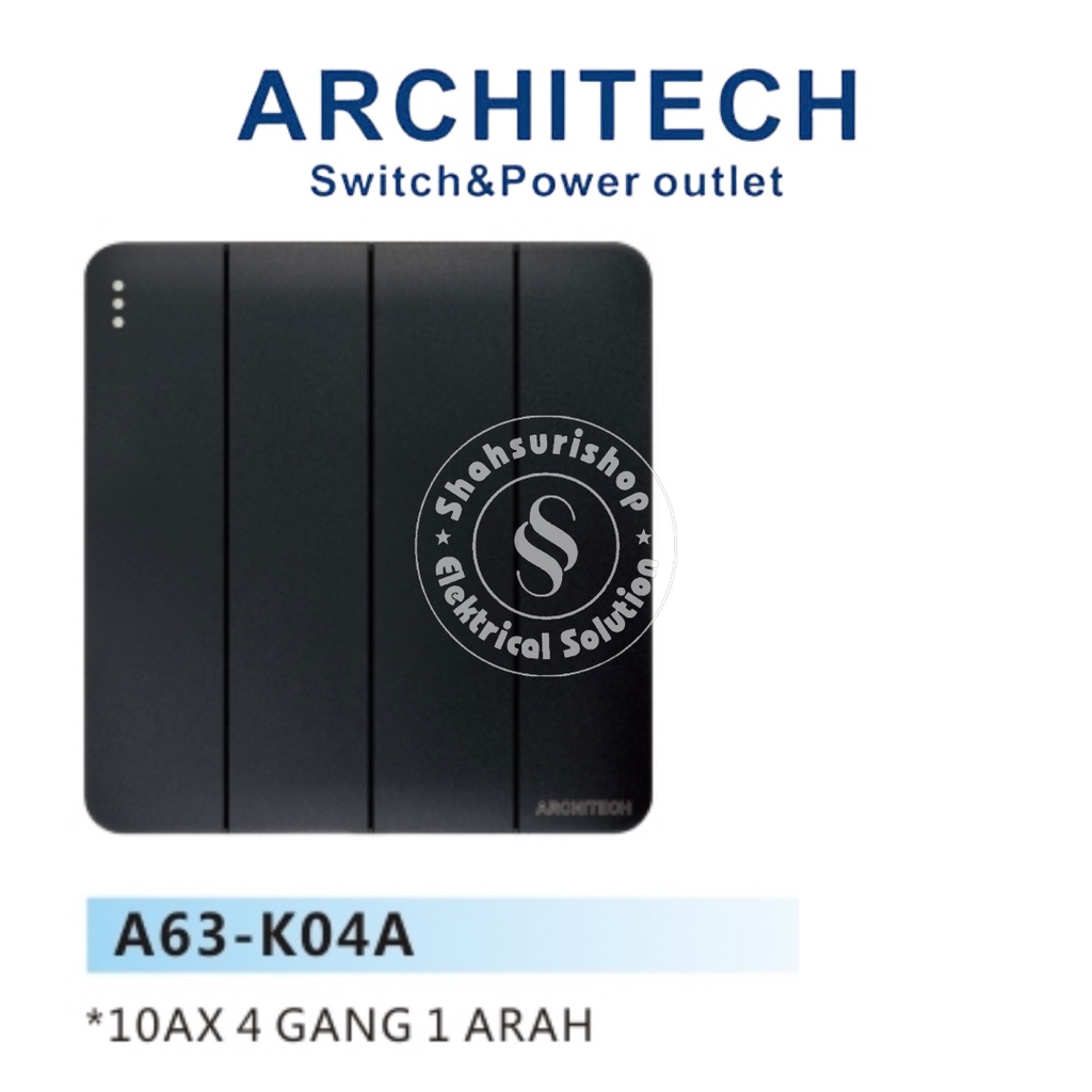 ARCHITECH SAKLAR ISI 4 4 GANG 1 ARAH INFINITY BK A63-K04A HITAM