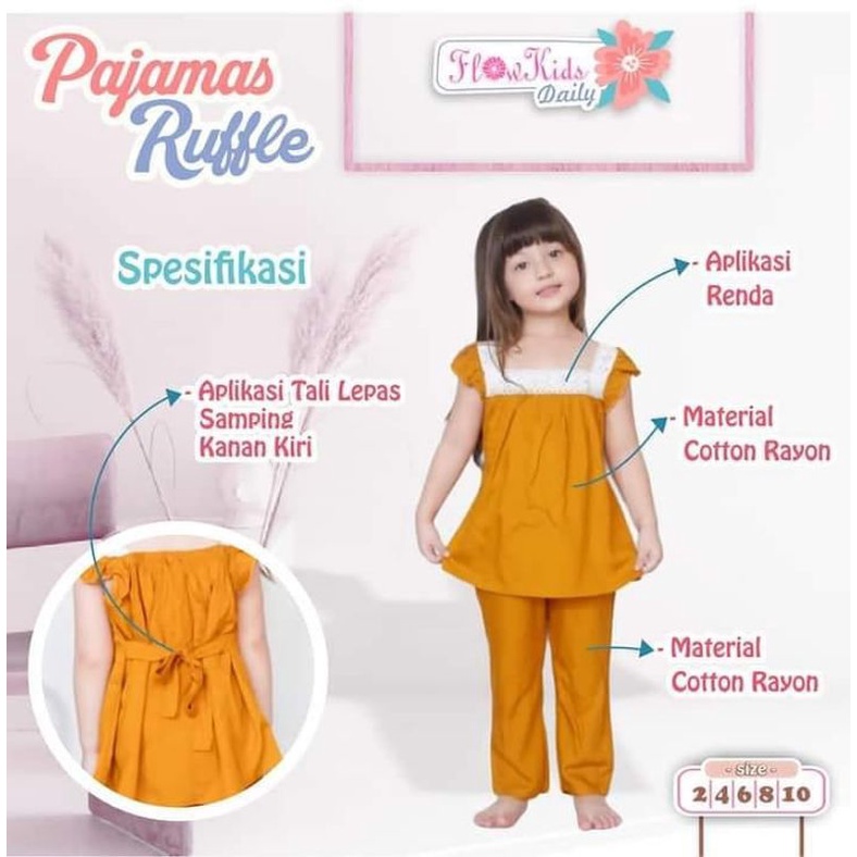 Setelan Flowkids Daily Pajamas Ruffle