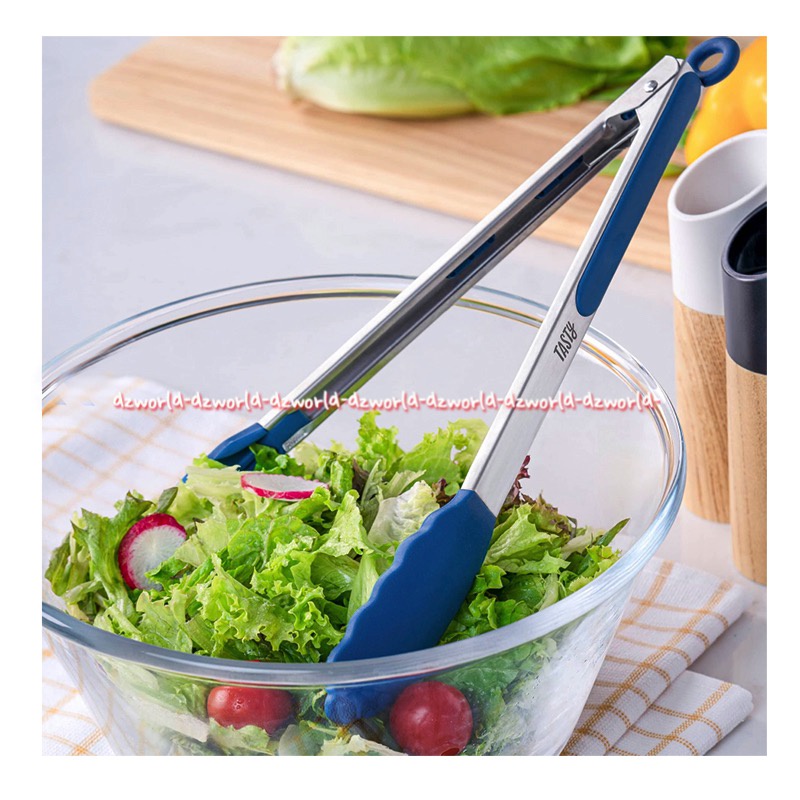 Tasty Food Clamp 12inch Penjepit Makanan Panjang Bahan Stainless Warna Biru Penjepit Serbaguna Untuk Memasak Jepitan Dapur