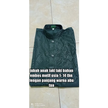 JUBAH ANAK LAKI LAKI LENGAN PANJANG BAHAN EMBOS