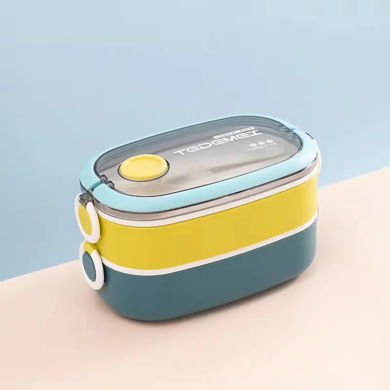 TOKO21GROSIR -- KOTAK MAKAN TERBARU TWOLAYER LUNCHBOX TEDEMEI 1600 ML KODE 8530