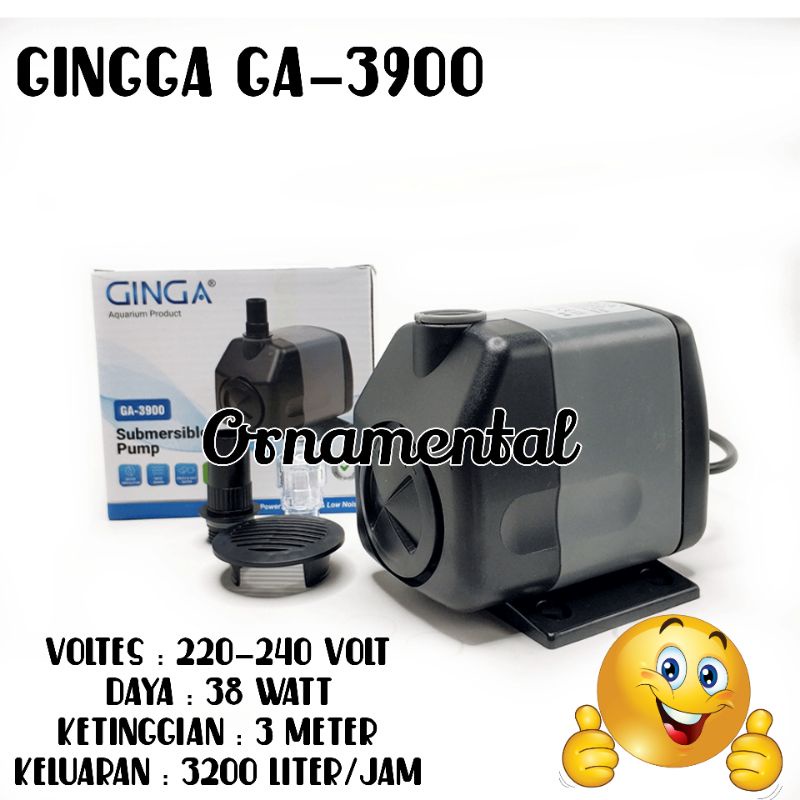 Pompa Celup Aquarium GINGGA GA-3900 Submersible Pump