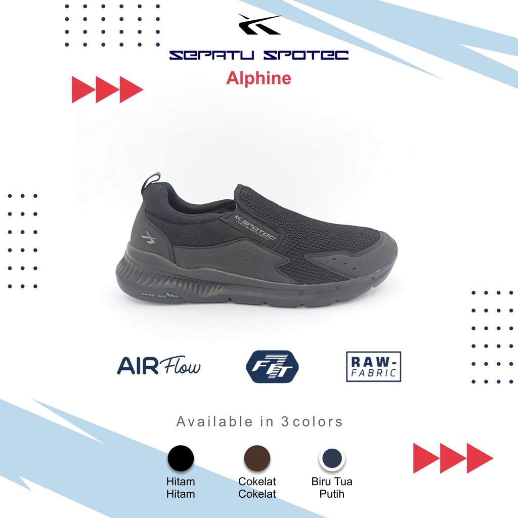 SPOTEC Sepatu Walking ALPINE Hitam - Hitam