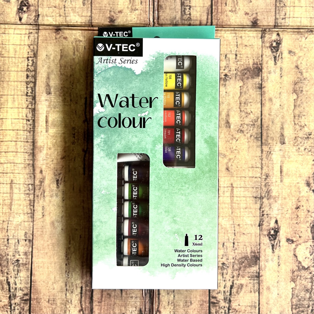 Cat Air 12 Warna Tube Vtec - Water Colors Vtec 12 Warna VT-1325/W - Watercolors Tube Set