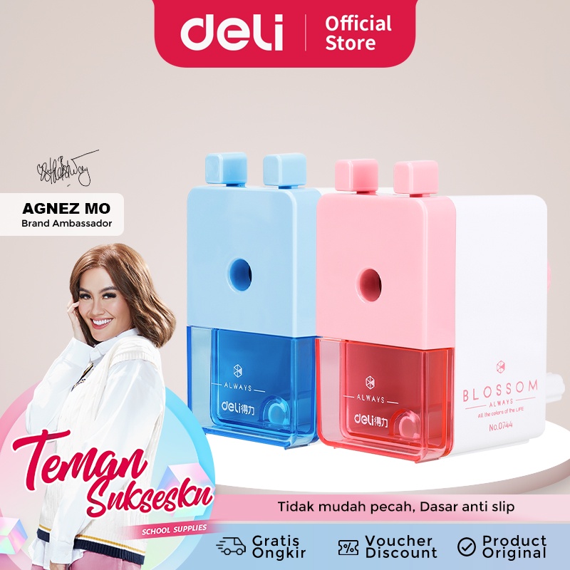 

Deli rautan putar / rautan meja 3 warna anti slip, pisau terbuat dari bahan besi alloy 0744