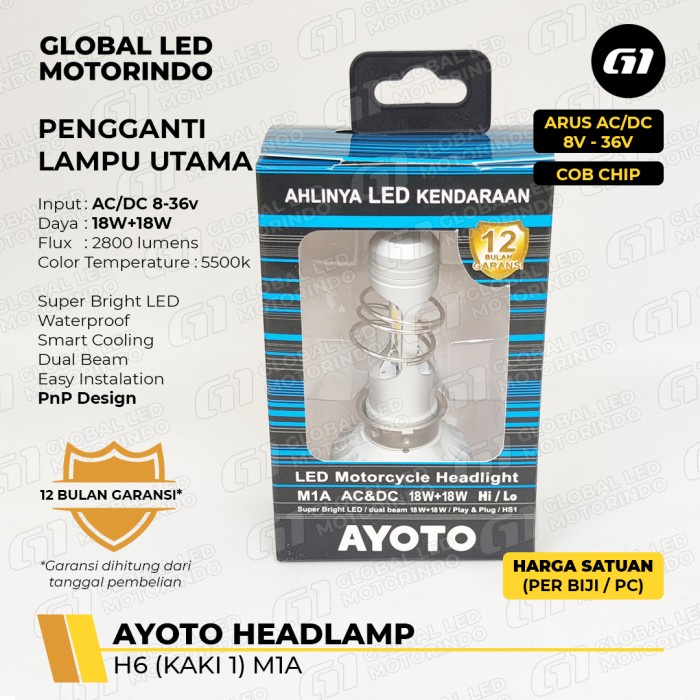 Headlamp Ayoto M1A Ac/Dc Untuk Matic/Bebek