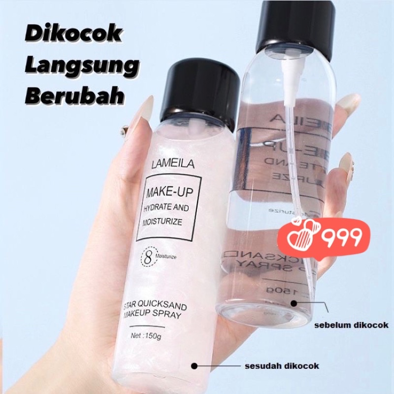 READY BANYAK GRATIS ONGKIR {Kirim instant Cod Medan Termurah}LAMEILA Star Quicksand Make Up Spray 150ml Hydrate And Moisturize makeup spray lameila LA161