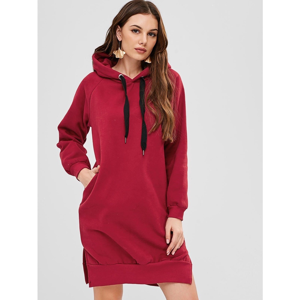 Long Hoodie//Dress Hoodie//Hoodie Oversize//Tunik Hoodie//Long Sleeve Hoodie Dress//Hoodie Plus Size//Tunik Wanita Lengan Panjang Fleece Premium