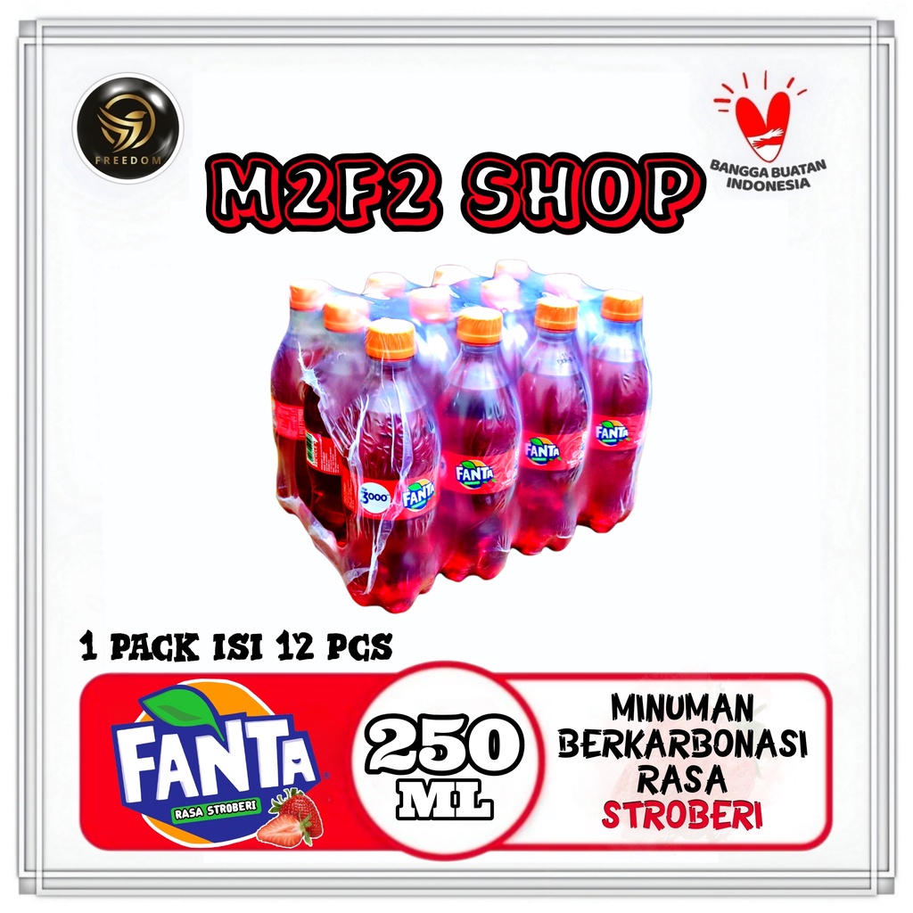 

Fanta Merah MInuman Bersoda Botol Plastik Pet - 250 ml (Kemasan Pack)