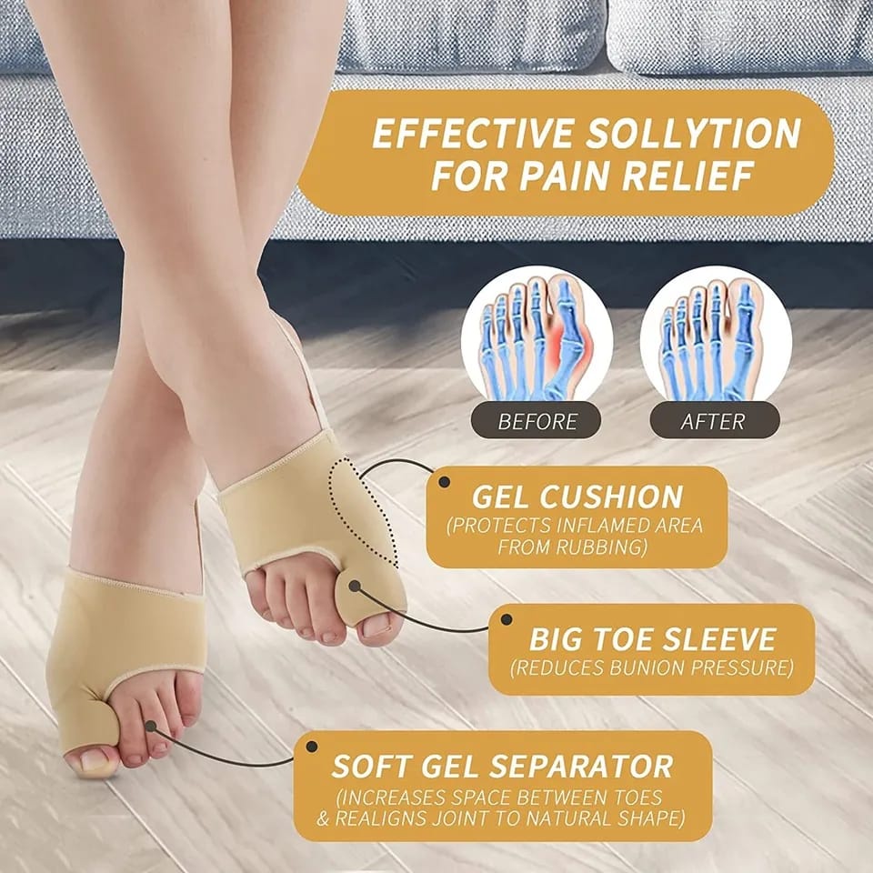 SEPASANG BUNION CORRECTOR INSOLE HALLUX VALGUS BAHAN KAIN DENGAN GEL