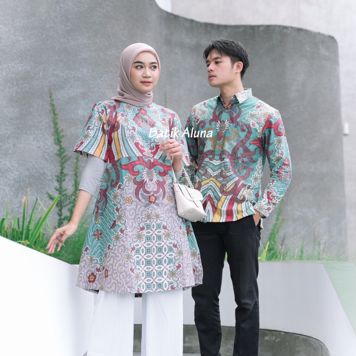 Baju Batik Couple Pasangan Katun Premium Full furing Lapis Trikot Batik Sarimbit Original Solo Atasa