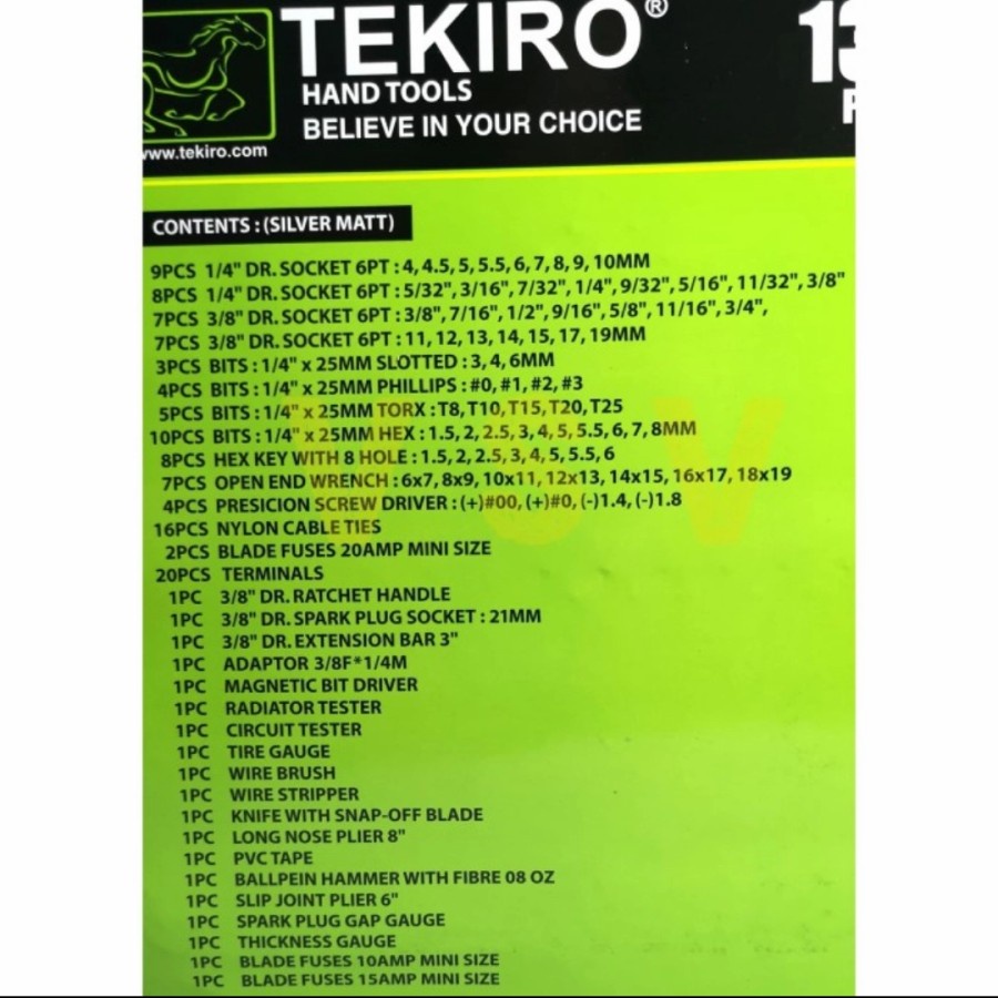 TEKIRO Mechanic Mekanik Tool Set 130 pcs