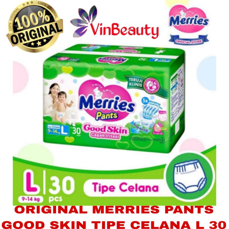 ORIGINAL MERRIES L 30 PANTS GOOD SKIN / PEMPERS POPOK BAYI DIAPERS L30